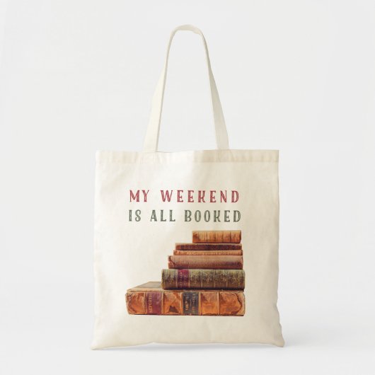 Tote Bag mon week-end est la lecture réservée (Devant)