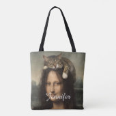 Tote Bag Mona Lisa avec chat endormi (Dos)