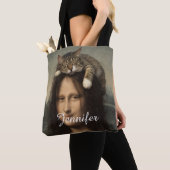 Tote Bag Mona Lisa avec chat endormi (De près)
