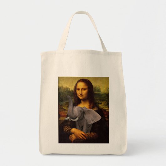 Tote Bag Mona Lisa avec éléphant (Devant)