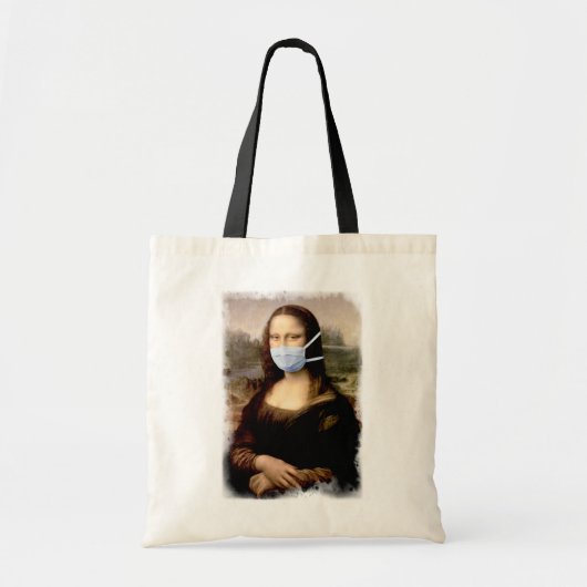 Tote Bag Mona Lisa avec Masque Da Vinci se moquant des Arts (Devant)