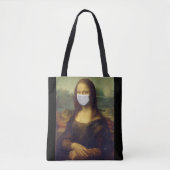 Tote Bag Mona lisa dans un masque chirurgical leonardo da V (Devant)