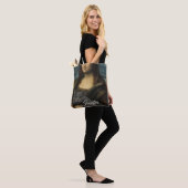 Tote Bag Mona Lisa Holding Elegant Gray Cat (Sur le modèle)