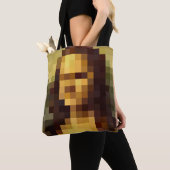 Tote Bag Mona Lisa pixel art Leonardo da Vinci, La Gioconda (De près)