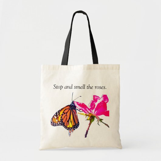 Tote Bag Monarch Butterfly et Rose Fourre-tout (Devant)