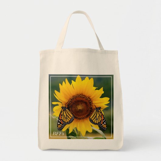 Tote Bag Monarque Butterfies sur le tournesol (Devant)
