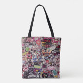 Tote Bag Monde coloré de stickers (Dos)