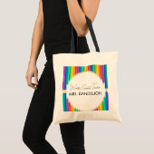 Tote Bag Monde Enseignant le plus grand Rainbow Crayons Sch (Devant (produit))