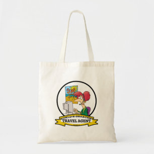 TOTE BAG MONDE LE PLUS GRAND AGENT DE VOYAGE CARTOON FEMMES
