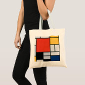 Tote Bag Mondrial Composition Rouge Jaune Bleu Noir (Devant (produit))