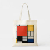 Tote Bag Mondrial Composition Rouge Jaune Bleu Noir (Dos)