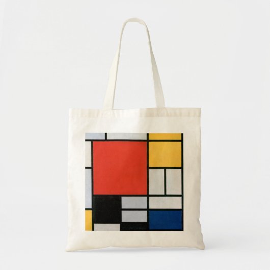 Tote Bag Mondrial Composition Rouge Jaune Bleu Noir (Devant)