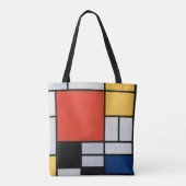 Tote Bag Mondrial Composition Rouge Jaune Bleu Noir (Dos)