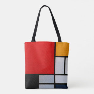 Tote Bag Mondrian - Composition à grand plan rouge