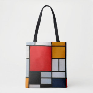 Tote Bag Mondrian - Composition avec grand plan rouge