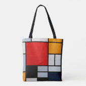 Tote Bag Mondrian - Composition avec grand plan rouge (Dos)