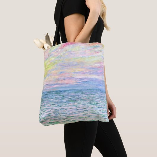 Tote Bag Monet - Coucher de soleil à Pourville, art (De près)
