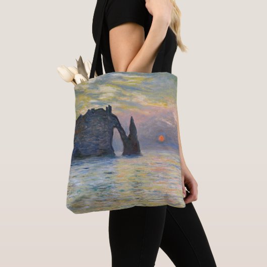 Tote Bag Monet - Le Manneport, Falaise à Etretat, coucher d (De près)