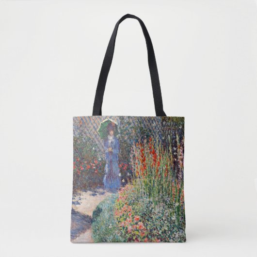 Tote Bag Monet - Lit Fleur arrondi, célèbre peinture, (Devant)