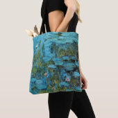 Tote Bag Monet - Lys d'Eau, Turquoise, (De près)