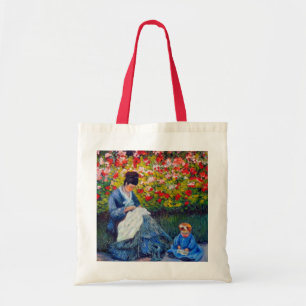 Tote Bag Monet mère et enfant dans le jardin