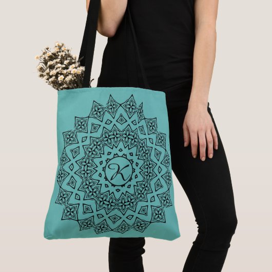 Tote Bag Mongrammed Mandala (De près)
