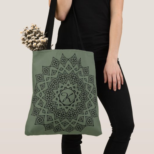 Tote Bag Mongrammed Mandala (De près)