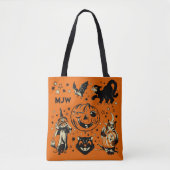 Tote Bag Mongrammed Retro Halloween (Devant)