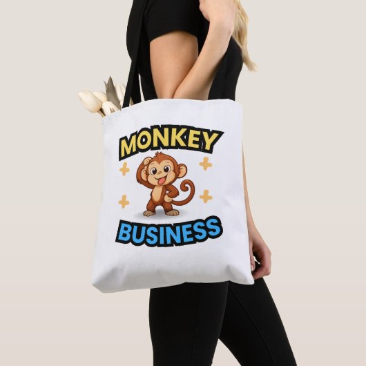 Tote Bag Monkey Business Funny  (De près)