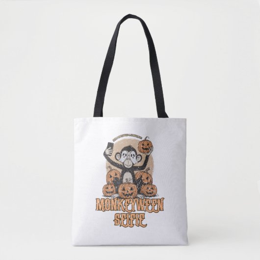 Tote Bag Monkeyween Selfie - Halloween Vintage (Devant)