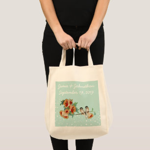 Tote Bag Monnaie Inséparable vintage de fleurs de cerisier