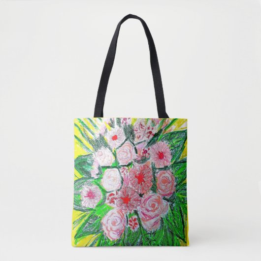 Tote Bag Monochromatic, Rosas, Dianthus caryophyllus,  Gerb (Devant)