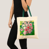 Tote Bag Monochrome, Roses, Œillet, Gerbe (Devant (produit))
