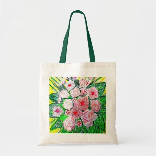 Tote Bag Monochrome, Roses, Œillet, Gerbe (Devant)