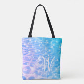 Tote Bag Monogram Blue Water Ocean Summer Élégant élégant (Dos)