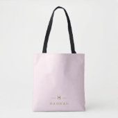 Tote Bag Monogram Blush | Elegant Gold Minimum (Devant)