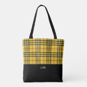 Tote Bag Monogram Clan MacLeod Plaid noir et jaune (Dos)