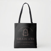 Tote Bag Monogram Crest Black Rose Graduation (Devant)