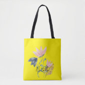Tote Bag Monogram Fleurs d'été attrayantes l Jaune (Devant)