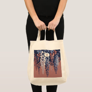 Tote Bag Monogram Marine Rose Wisteria Élégance