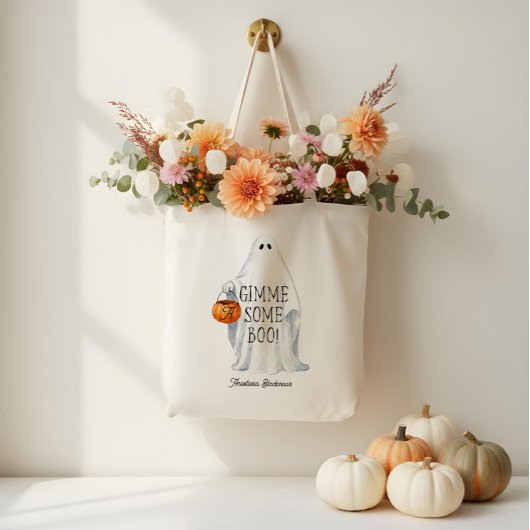 Tote Bag Monogram mignon Halloween Ghost avec Citrouille Pa
