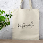 Tote Bag Monogram Modern Minimal Handwritten Script<br><div class="desc">A handwritten monogram design in an elegant style in black informal casual script typography. The text can easily be customized for a design as unique as you are!</div>