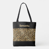 Tote Bag Monogram Or Imprimé Léopard Noir Doré Animal (Dos)