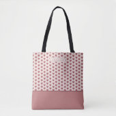 Tote Bag Monogram Retro Hearts Pink Burgundy (Devant)