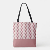 Tote Bag Monogram Retro Hearts Pink Burgundy (Dos)