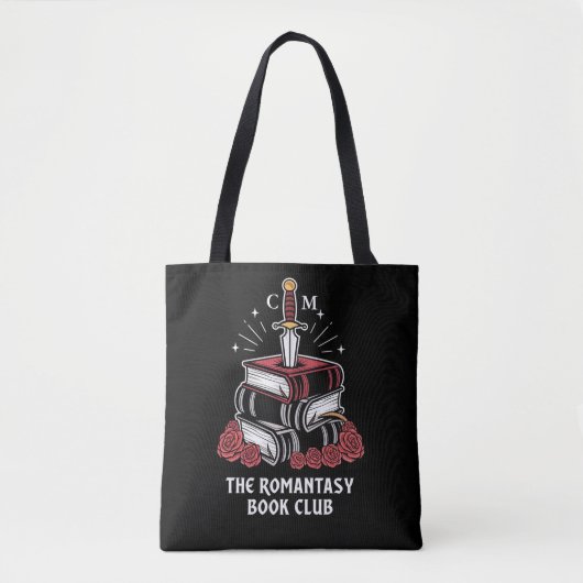 Tote Bag Monogram Romantasy Book Club Bookish (Devant)