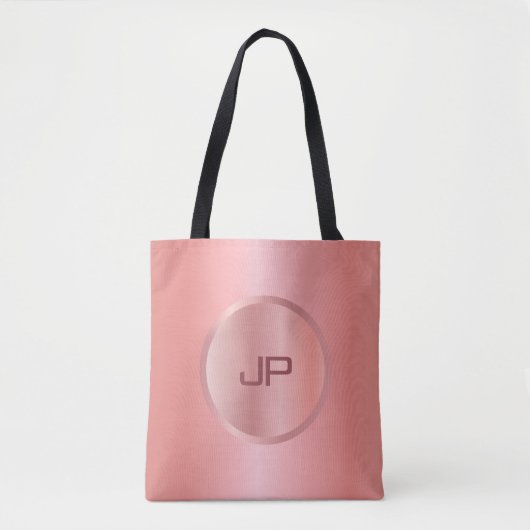 Tote Bag Monogram Rose Rose Or Modèle moderne tendance (Devant)