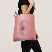 Tote Bag Monogram Rose Rose Or Modèle moderne tendance (De près)