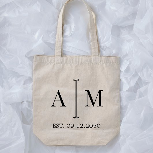 Tote Bag Monogram Simple Minimal Wedding Welcome Gift