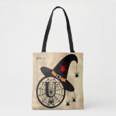Tote Bag Monogram U Cloudy Sorcière Araignées Nom Tout-En (Devant)